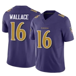 Youth Tylan Wallace Baltimore Ravens No.16 Limited Vapor F.U.S.E. Jersey - Purple