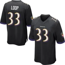 Youth Tyler Loop Baltimore Ravens No.33 Game Jersey - Black