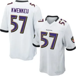 Youth William Kwenkeu Baltimore Ravens No.57 Game Jersey - White