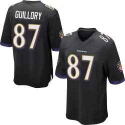 Youth Xavier Guillory Baltimore Ravens No.87 Game Jersey - Black