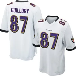 Youth Xavier Guillory Baltimore Ravens No.87 Game Jersey - White