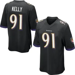 Youth Xavier Kelly Baltimore Ravens No.91 Game Jersey - Black