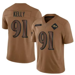 Youth Xavier Kelly Baltimore Ravens No.91 Limited 2023 Salute To Service Jersey - Brown